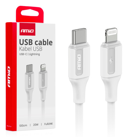Kabel för laddning usb-c - iphone lightning 20w 100cm amio-03922

Let me know if you need help with anything else!