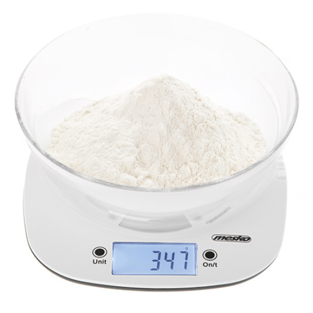 MS 3179 vit Köksvåg med skål