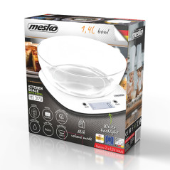 MS 3179 vit Köksvåg med skål