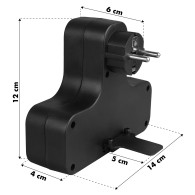 Eluttag Maclean, med fyra uttag och strömbrytare, stabiliserande fot, Schuko-typ, 2x2,5A, 2x16A, MCE224 G/B