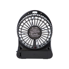 44-501- Skrivbordsfläkt 10 cm USB+batteri svart