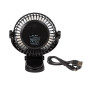 44-505- Skrivbordsfläkt med klämma 15 cm usb+batteri svart
