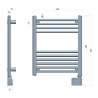 AD 7823 Elektrisk badrumsradiator med LED-ljus