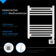 AD 7823 Elektrisk badrumsradiator med LED-ljus