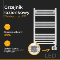 AD 7824 Elektrisk badrumsradiator med LED-ljus