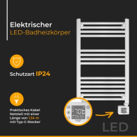 AD 7824 Elektrisk badrumsradiator med LED-ljus