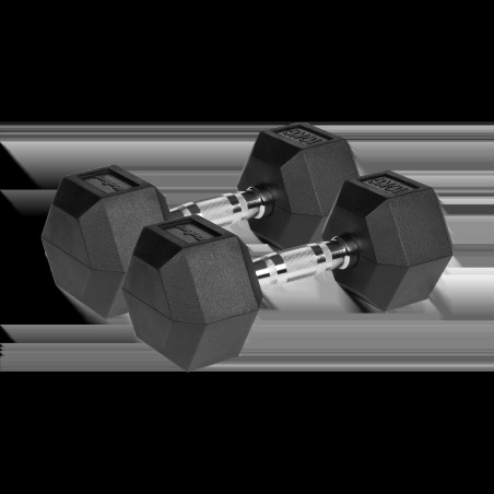 Hantlar gjutjärnsgummibeklädd HEX 2x10 kg REBEL ACTIVE | HandlaSmidigt.se