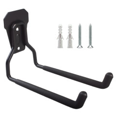 Väggfäste för garage Maclean, för däck, trädgårdsredskap, stege, slangar, cyklar, stål, maxbelastning 35 kg, MC-440.