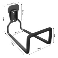 Väggfäste för garage Maclean, för däck, trädgårdsredskap, stegar, slangar, cyklar, stål, max belastning 35 kg, MC-441.