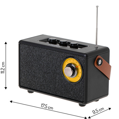 CR 1902 Svart Radio fm med bluetooth - usb-c