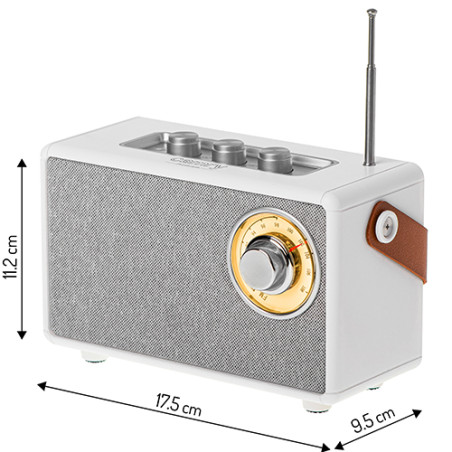 CR 1902 Vit Radio fm med bluetooth - usb-c