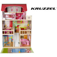 Domek drewniany dla lalek - willa z basenem D11251