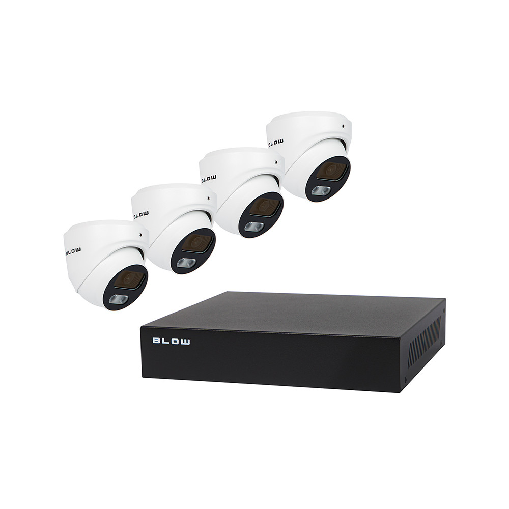 78-671- PoE-övervakningsset med 4x5MP 1TB BL-KI5T4/PoE/1TB, 4 st 5MP domekameror, 1TB HDD.