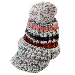 BQ52H Damset mössa och halsduk i grått