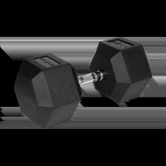 Hantel i järn med gummibeläggning HEX 37,5 kg REBEL ACTIVE | HandlaSmidigt.se