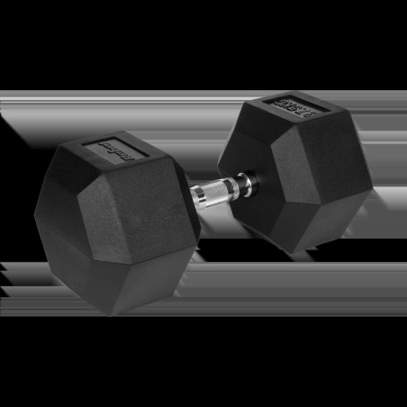 Hantel i järn med gummibeläggning HEX 37,5 kg REBEL ACTIVE | HandlaSmidigt.se
