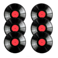 Set med sex runda vinylbordsunderlägg. | HandlaSmidigt.se