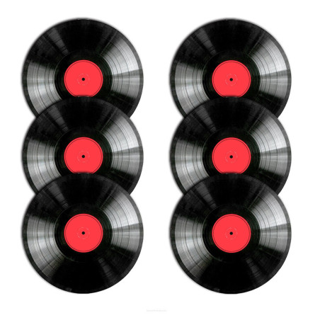 Set med sex runda vinylbordsunderlägg. | HandlaSmidigt.se