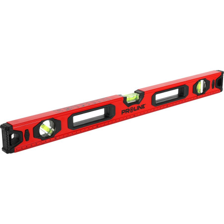 Vattenpass stående, 3 libeller, fräs, 1 mm/1 m, 120 cm, Proline.