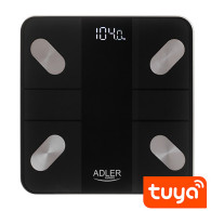 AD 8186 Svart Analytisk Badvåg - Smart Tuya-app