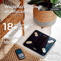 AD 8186 Svart Analytisk Badvåg - Smart Tuya-app