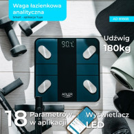 AD 8186 Svart Analytisk Badvåg - Smart Tuya-app