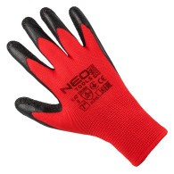 Arbetshandskar, polyester belagd med latex (crincle), 3121X, storlek 7