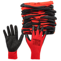 Arbetshandskar, polyester belagd med latex (crincle), 3121X, storlek 7