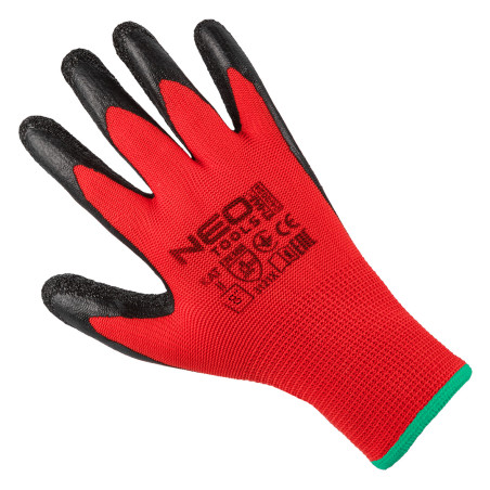 Arbetshandskar, polyester belagd med latex (crincle), 3121X, storlek 8