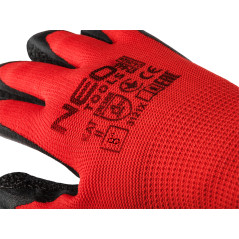 Arbetshandskar, polyester belagd med latex (crincle), 3121X, storlek 8