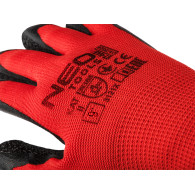 Arbetshandskar, polyester belagd med latex (crincle), 3121X, storlek 9