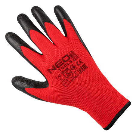 Arbetshandskar, polyester belagd med latex (crincle), 3121X, storlek 11