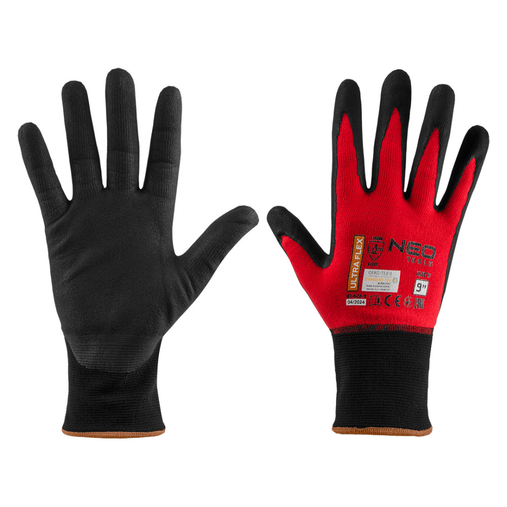 Arbetshandskar Ultraflex, nylon-spandex, belagda med polyuretan-nitril (skum), 4131X, storlek 9 Arbetshandskar Ultraflex, nylon-spandex, belagda med polyuretan-nitril (skum), 4131X, storlek 9