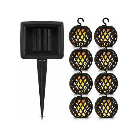 70-290 - Trädgårdssolbollsgirland med 8 varmvita LED-lampor GS-01 | HandlaSmidigt.se