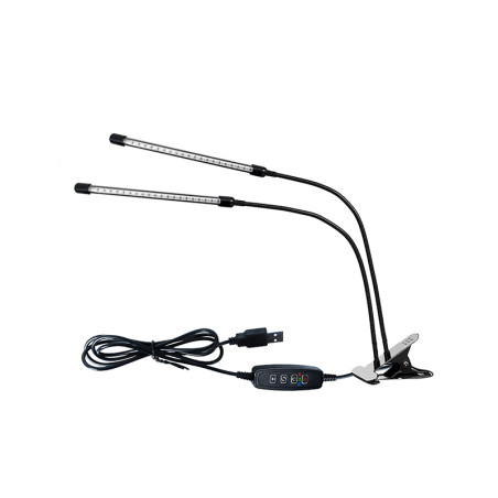 71-300- Stående lampa för odling av växter med dubbelklämma