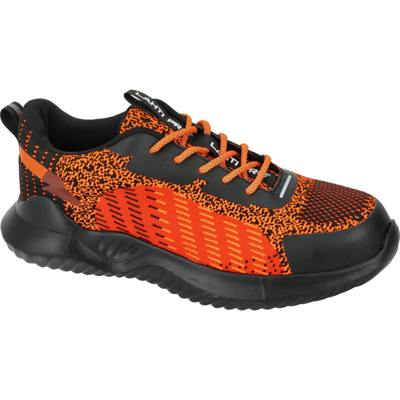 Halvskor i stickad tyg, svart-orange, sb fo, '47', ce, Lahti