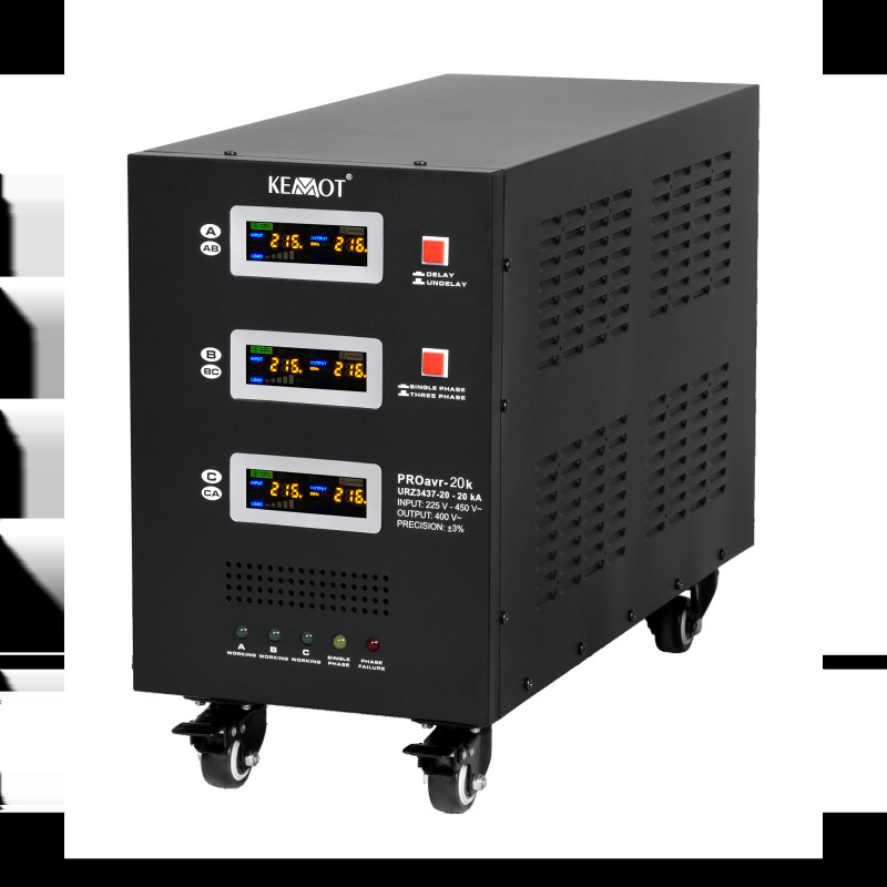 Automatisk trefas spänningsregulator KEMOT PROavr-20k