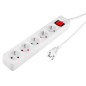 Förlängningssladd 3m, 3x1.5mm2, 5G, vit, ON/OFF