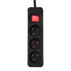 Förlängningssladd 1,5m, 3x1,5mm2, 3G, svart, ON/OFF