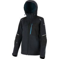 Kurtka softshell z kapt. damska czar.-turkus., 'm', ce,lahti