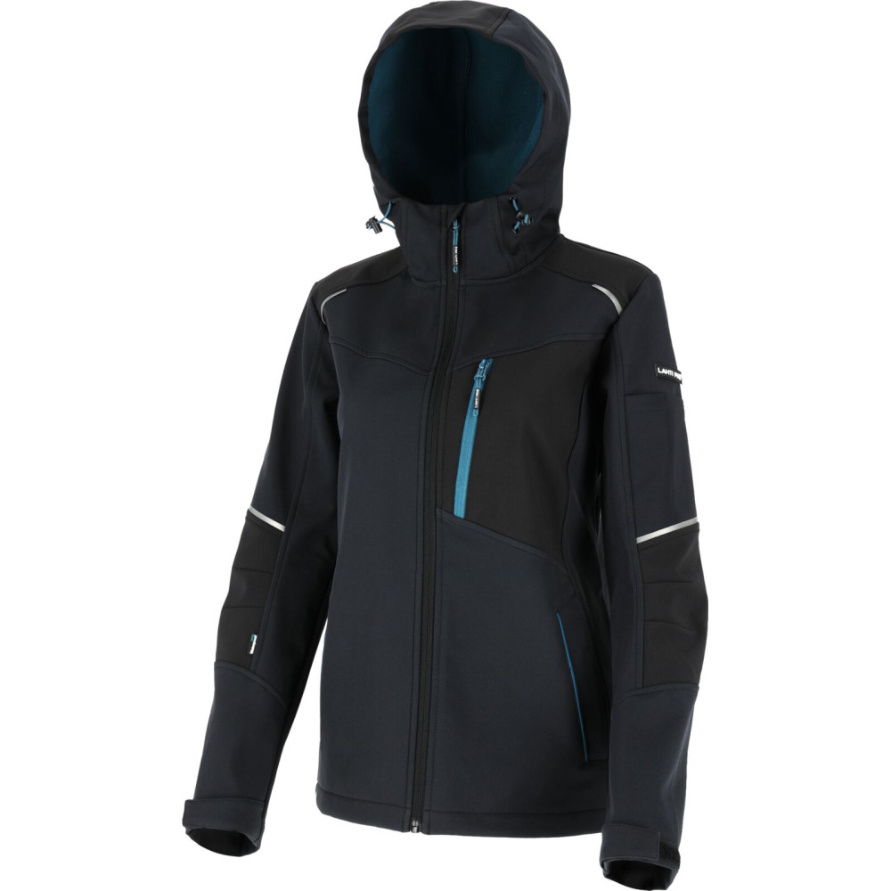 Kurtka softshell z kapt. damska czar.-turkus.,'3xl',ce,lahti Kurtka softshell z kapt. damska czar.-turkus.,'3xl',ce,lahti