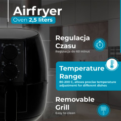 AD 6312 Fettfri fritös 2,5 l - airfryer