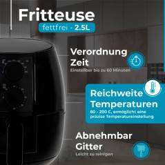AD 6312 Fettfri fritös 2,5 l - airfryer