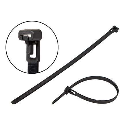 41-310- Bandklämma 7,6x250mm svart avtagbar