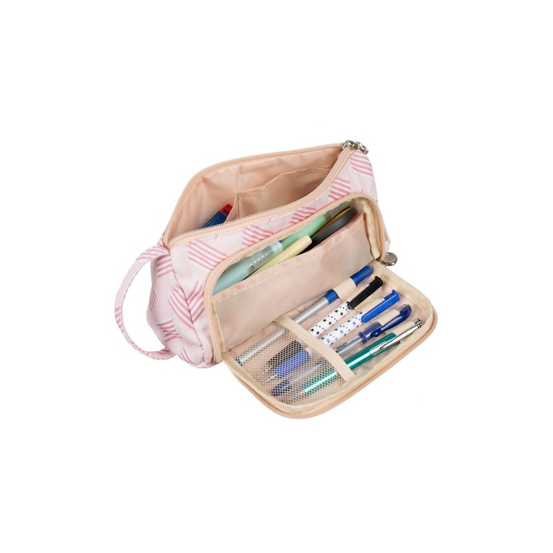 Pennfodral Tvåfack Rosa Dubbelvikt Ficka för Barn