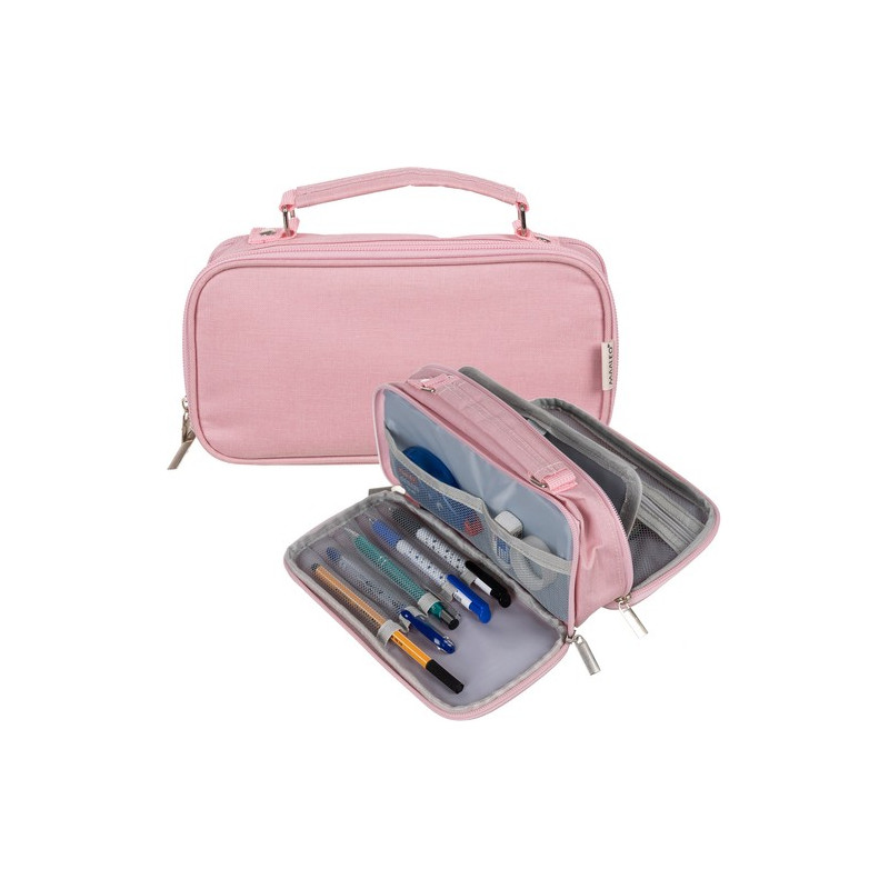 Pennfodral dubbelt utfällbart - rosa Maaleo 24517