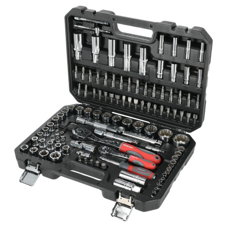 Set med 113 st. hylsor, 12-kantig, crv, s2, 1/2', 1/4', bmc, proline