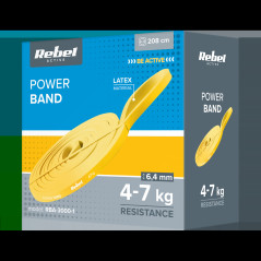 Elastisk träningsband - Power Band PL-1, gul 4-7 kg REBEL ACTIVE