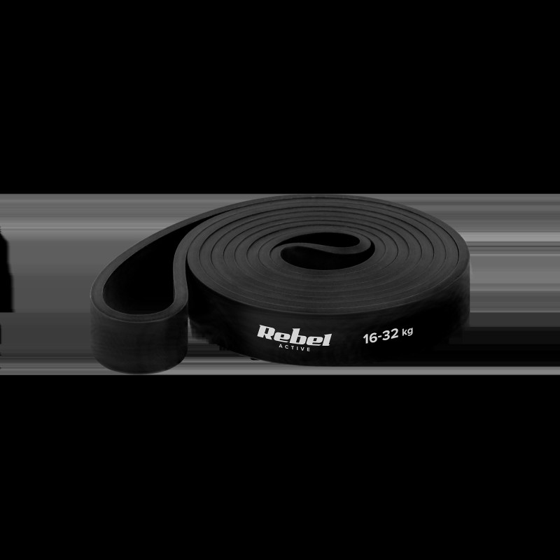 Elastisk träningsgummiband - Power Band PL-3, svart 16-32 kg REBEL ACTIVE