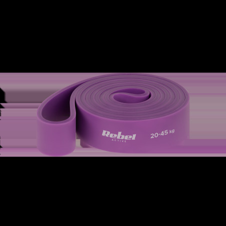 Elastisk träningsgummiband - Power Band PL-4, lila 20-45 kg REBEL ACTIVE
